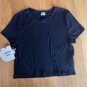 Aritzia Sunday Best Black Cropped Tee